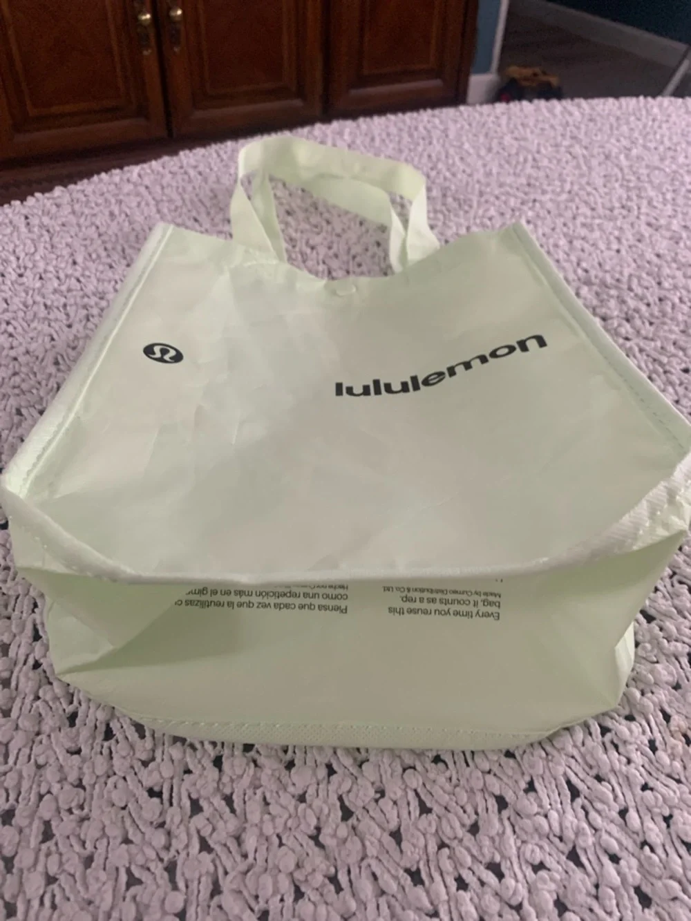 lululemon athletica reusable Mint Green Logo Tote